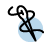 A blue circle with a black musical note and a vertical line crossing diagonally through it.